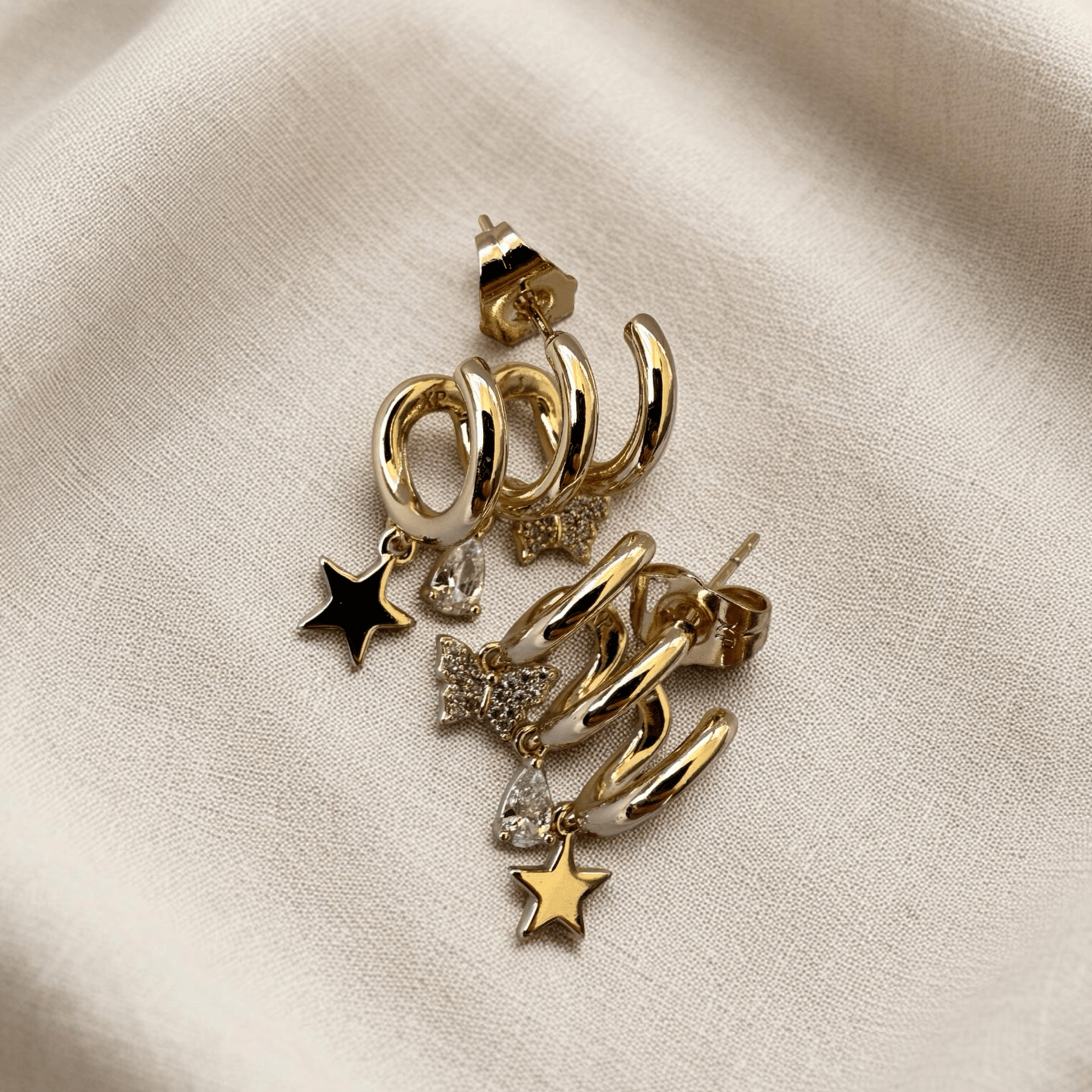 Trio Minimalist Charm Halka Küpe 