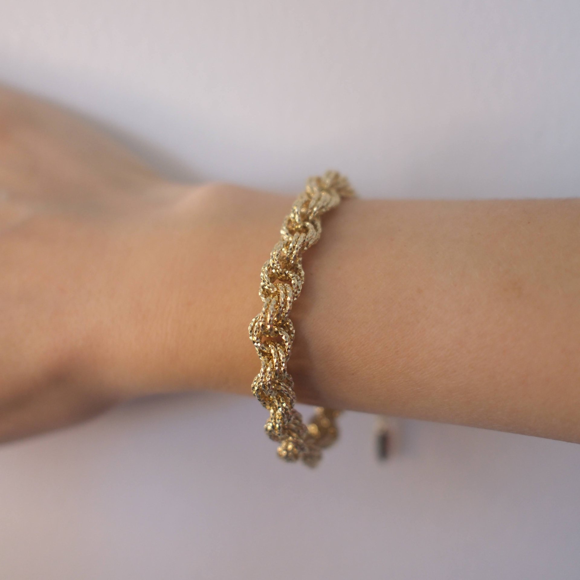 Italian Rope Chain: Dokulu Burgu Bileklik - 2. görsel