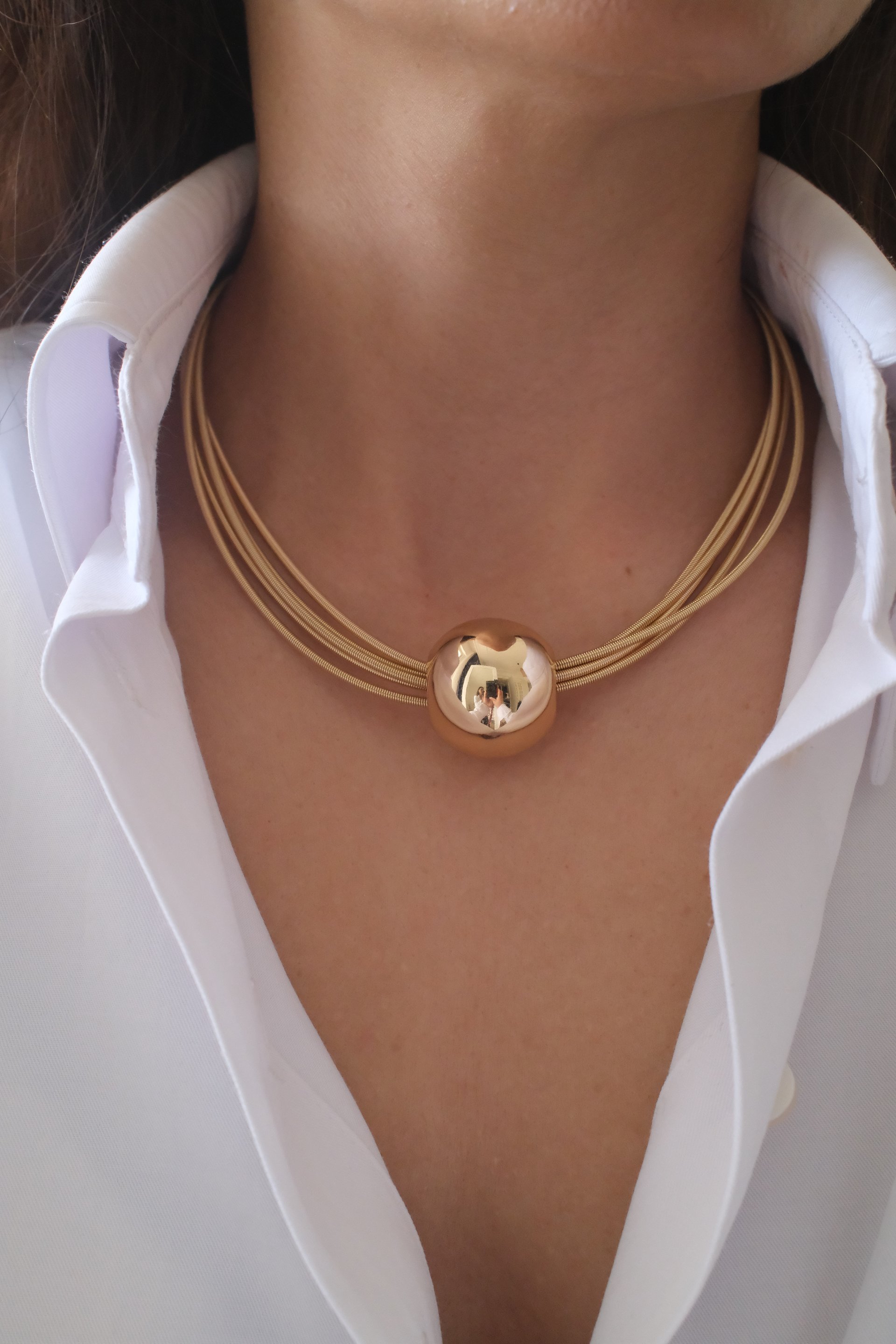 Modern Minimalist Serisi: Luna Çoklu Zincir Gold Kolye - 2. görsel
