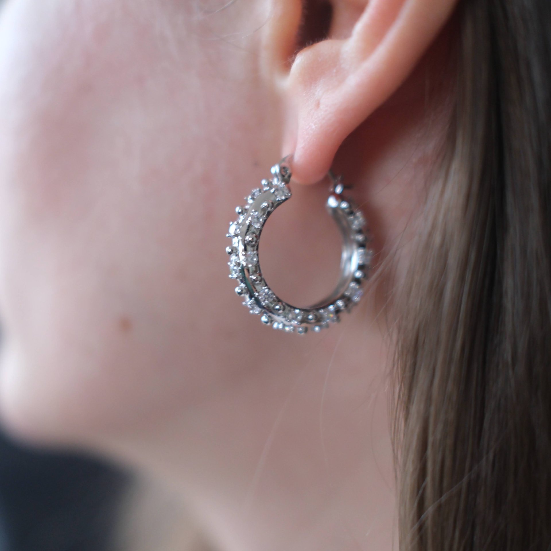 Helix Sparkle | Işıltılı Helix Halka Küpe - 3. görsel