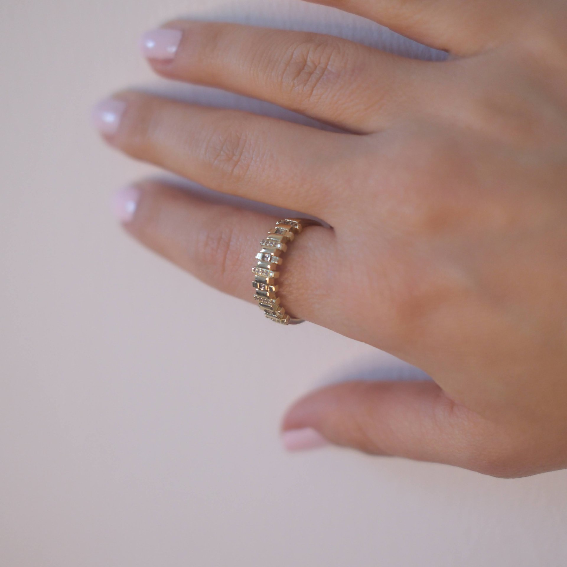 Pillar Baget Kesim Modern Gold Yüzük - 3. görsel