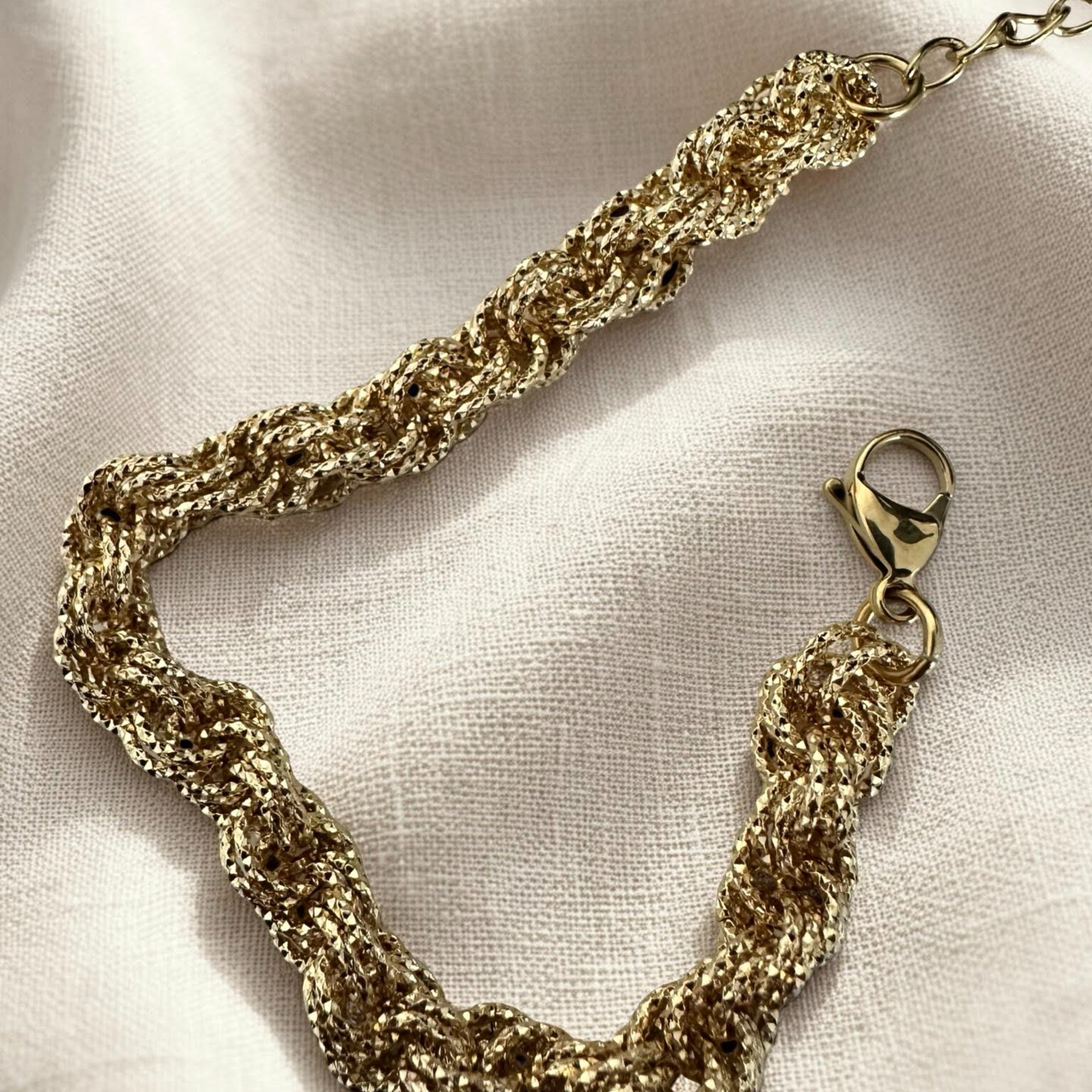 Italian Rope Chain: Dokulu Burgu Bileklik