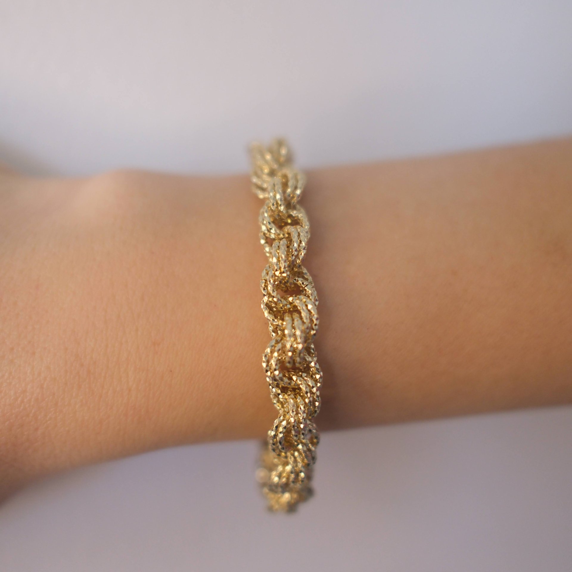 Italian Rope Chain: Dokulu Burgu Bileklik - 3. görsel
